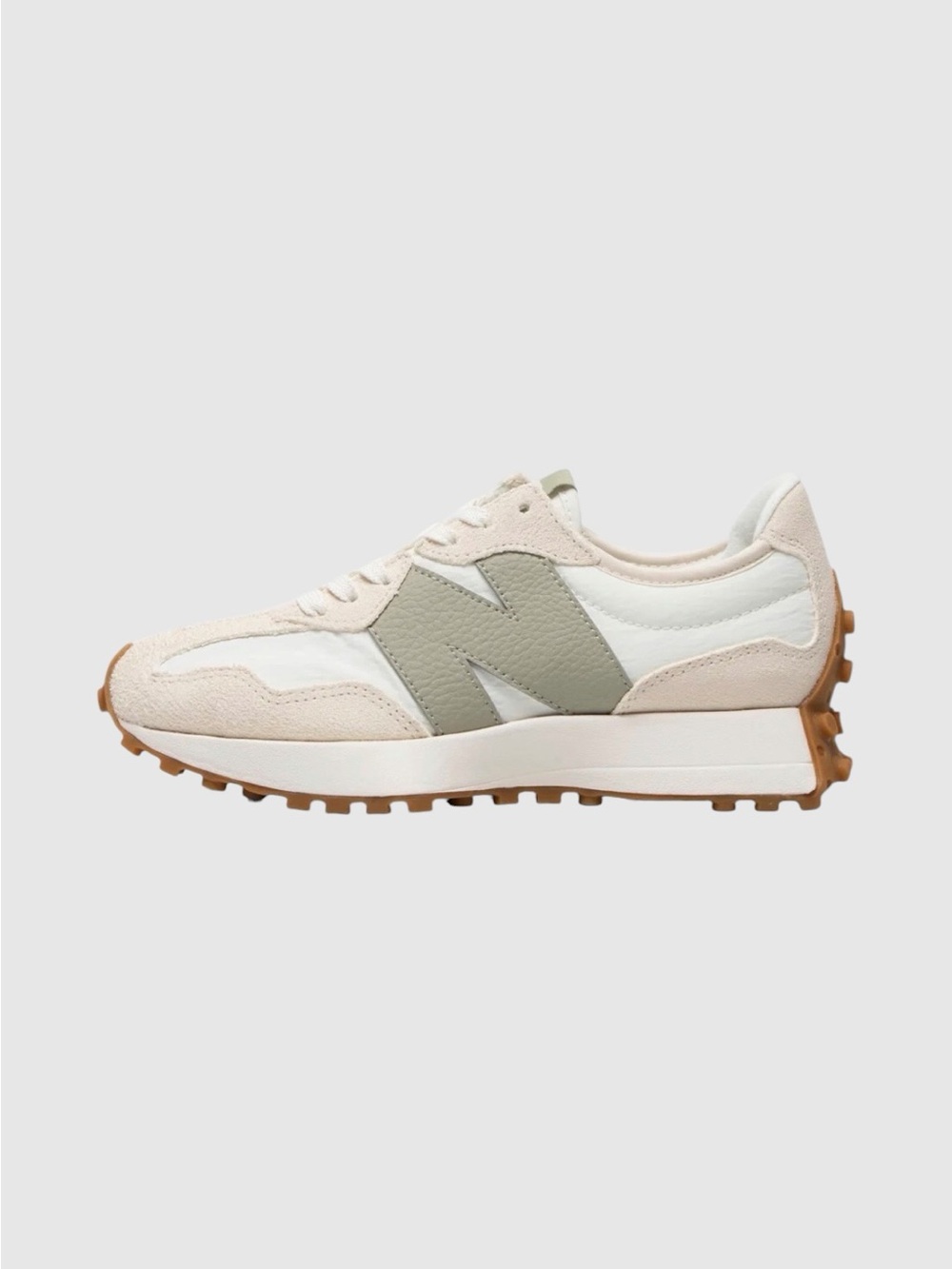 New Balance 327 (Women's) Linen Sea Salt Olive - Size 10